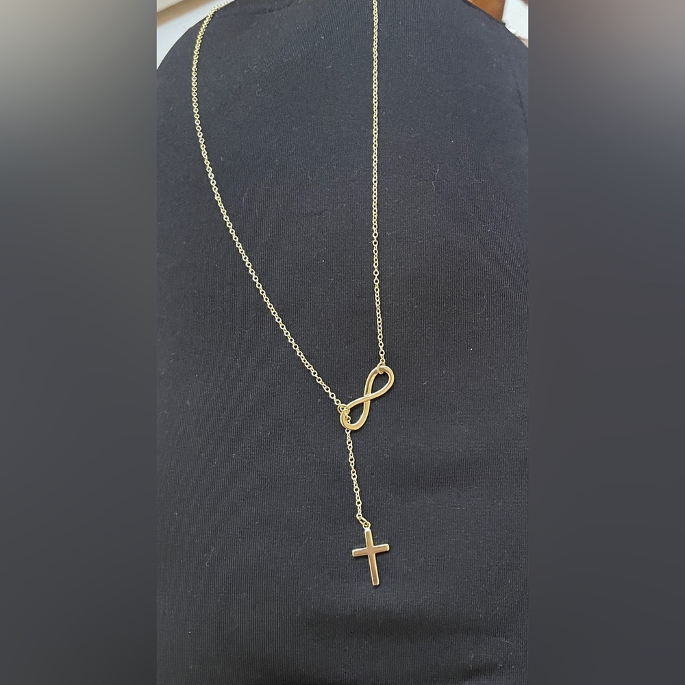 🦋Gold Infinity Cross Necklace